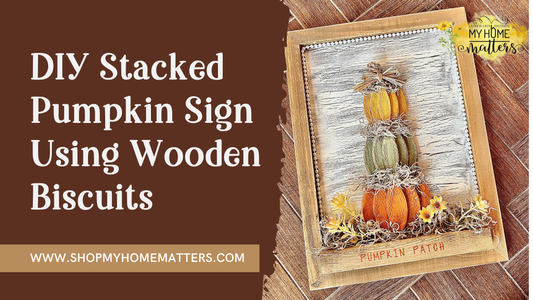 DIY Stacking Pumpkin Sign Made from Wooden Biscuits