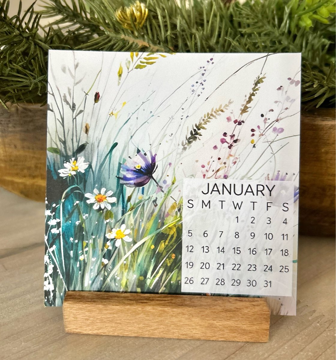 Calendar | 4x4 Floral Themed with Stand