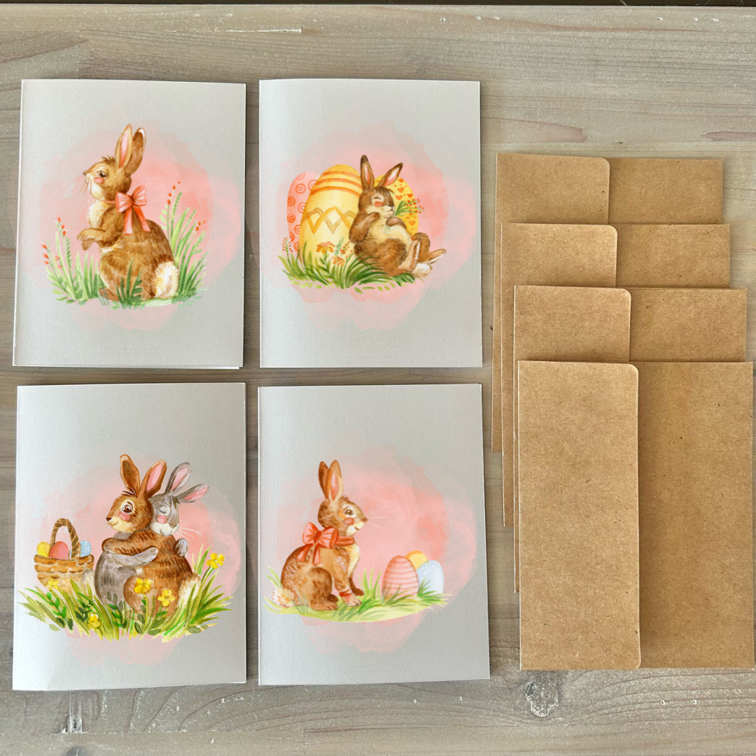 Cards | Bunnies in Multicolor (8 Pack)