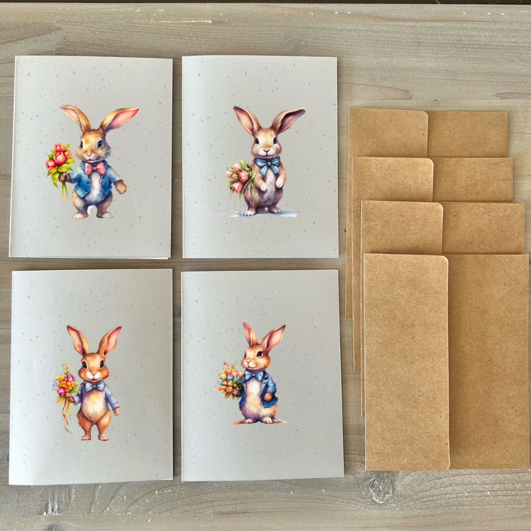 Cards | Bunnies in Blue (8 Pack)