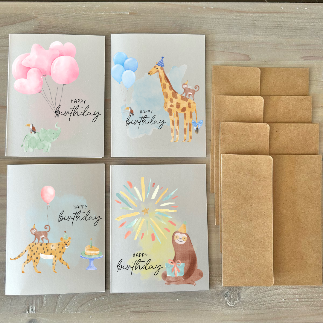 Cards | Birthday Animals (8 Pack)