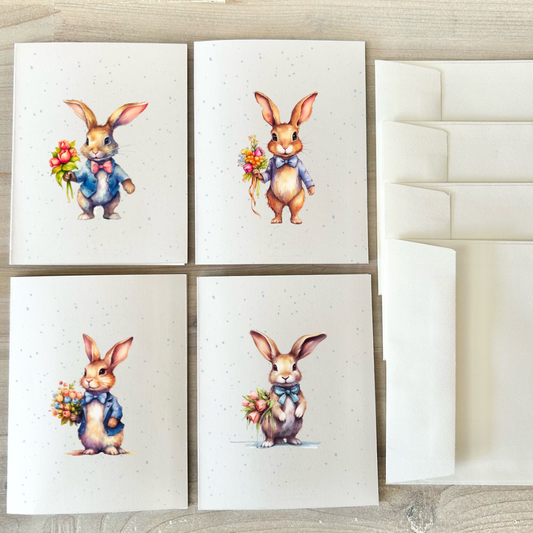 Cards | Bunnies in Blue (8 Pack)