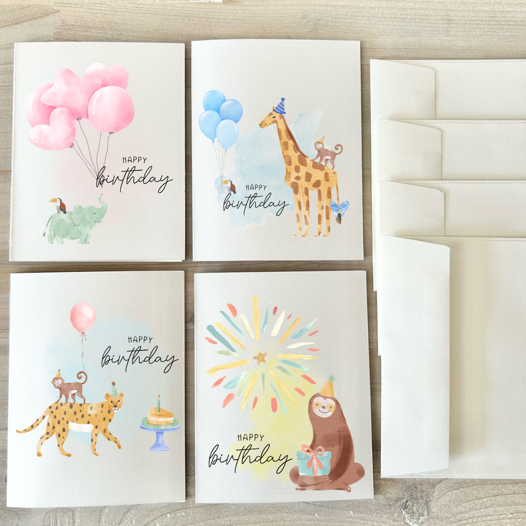 Cards | Birthday Animals (8 Pack)