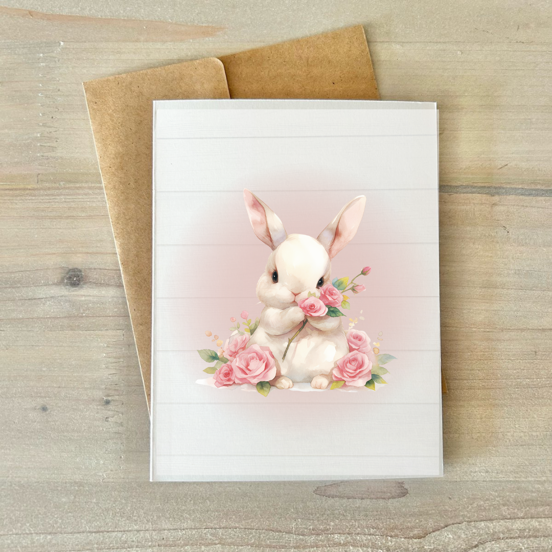 Cards | Bunnies in Pink & White (8 Pack)