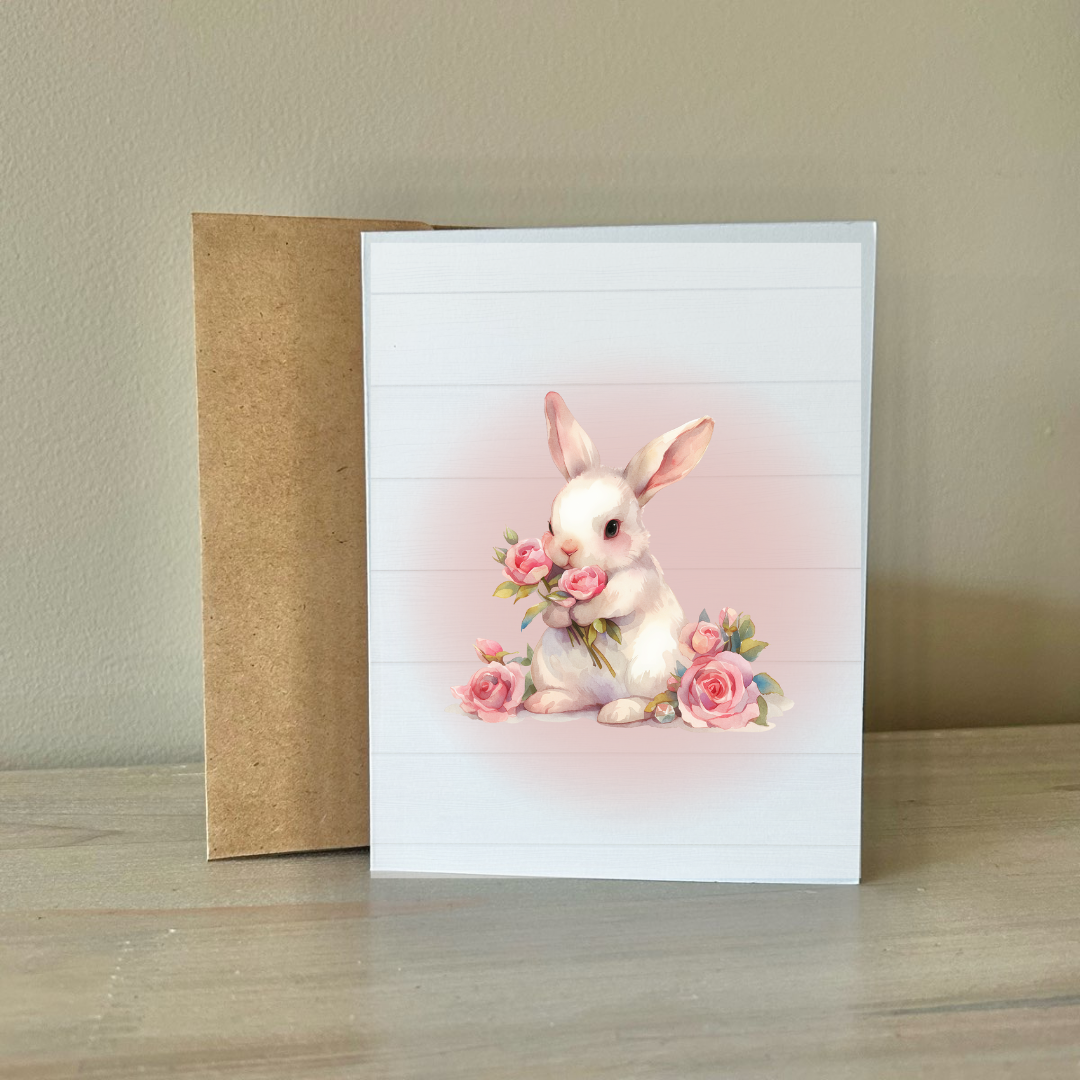 Cards | Bunnies in Pink & White (8 Pack)