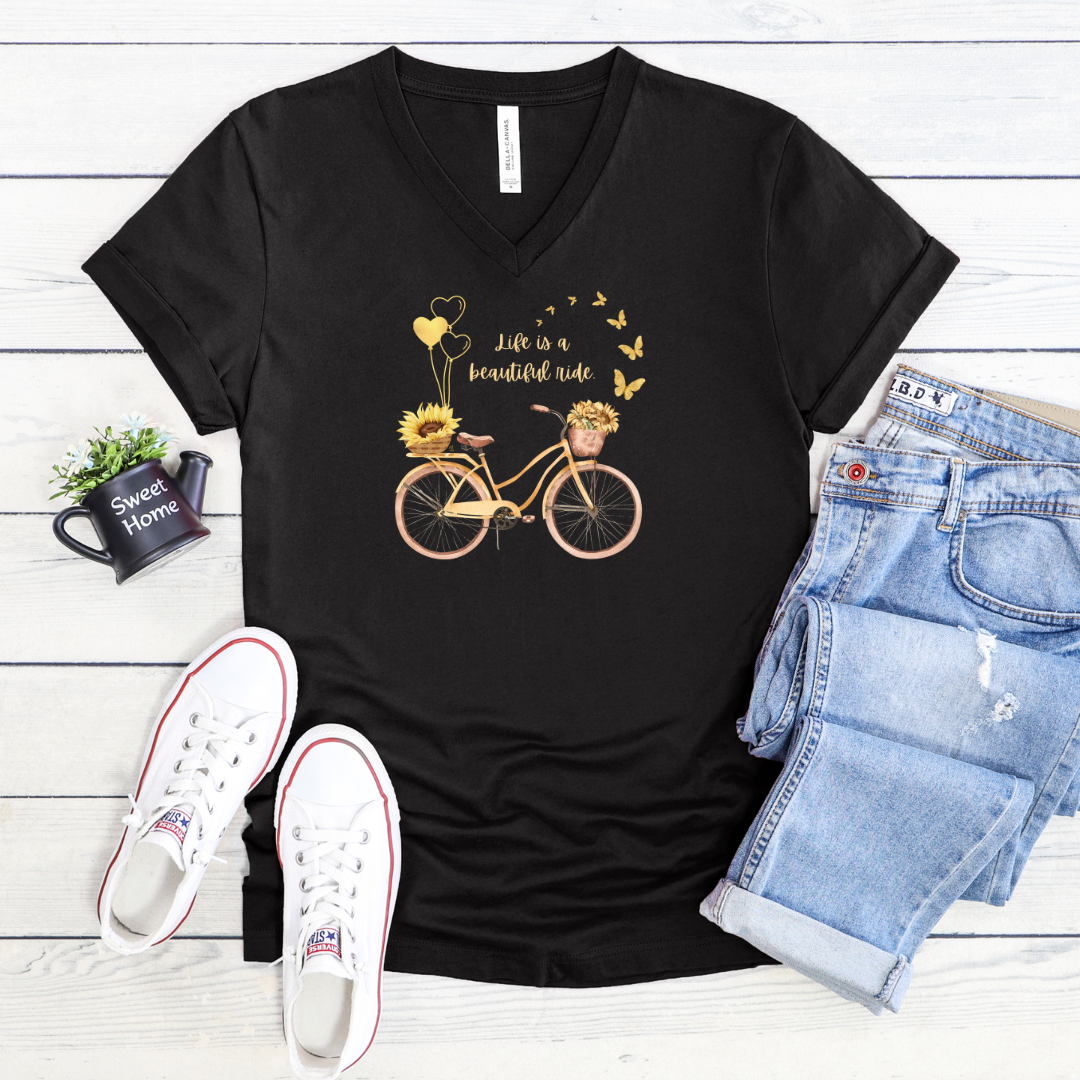 V-Neck Tee | You Are My Sunshine (Dark)