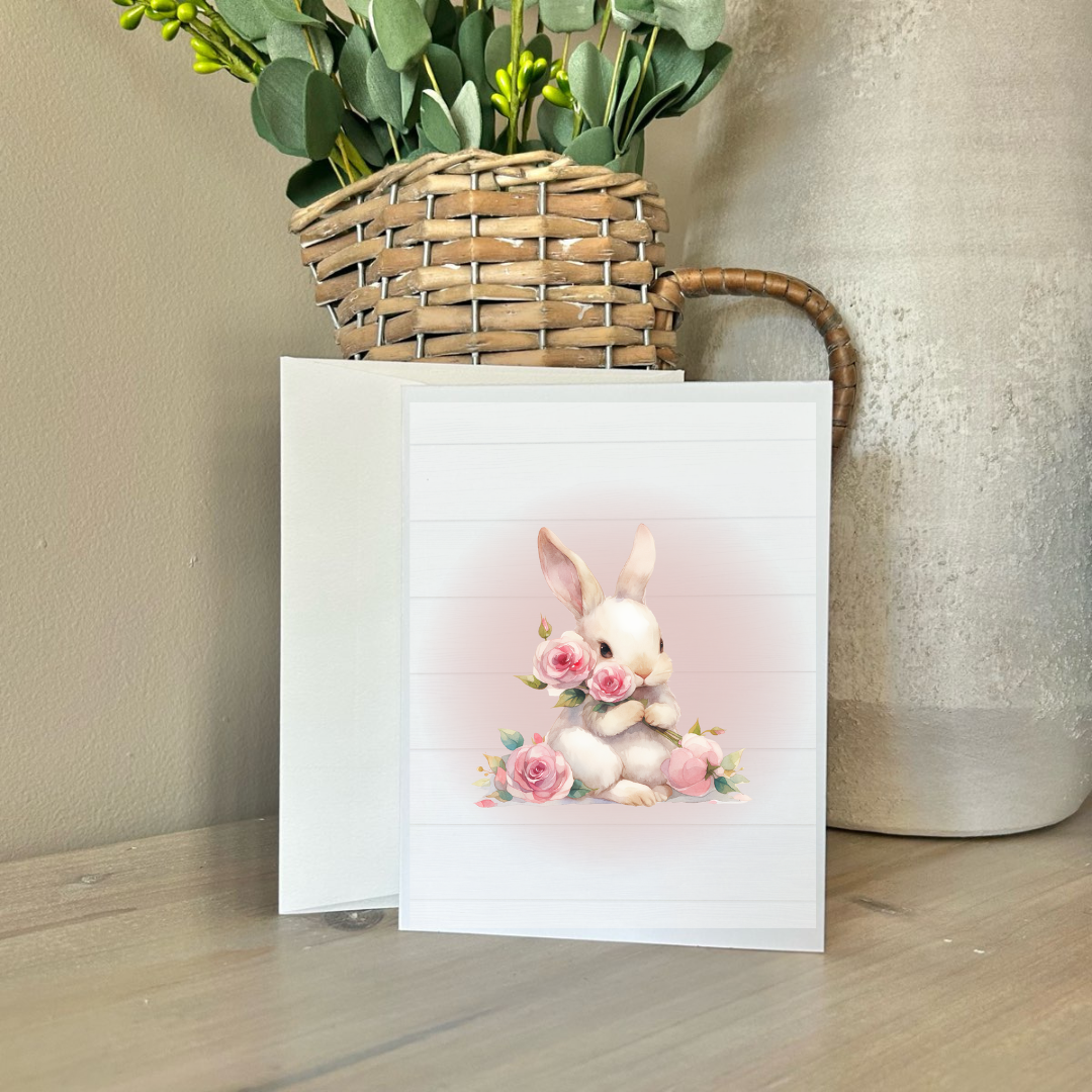 Cards | Bunnies in Pink & White (8 Pack)