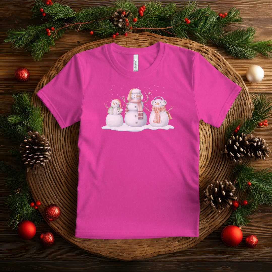 Snowman Trio - Unisex Jersey Short Sleeve Tee