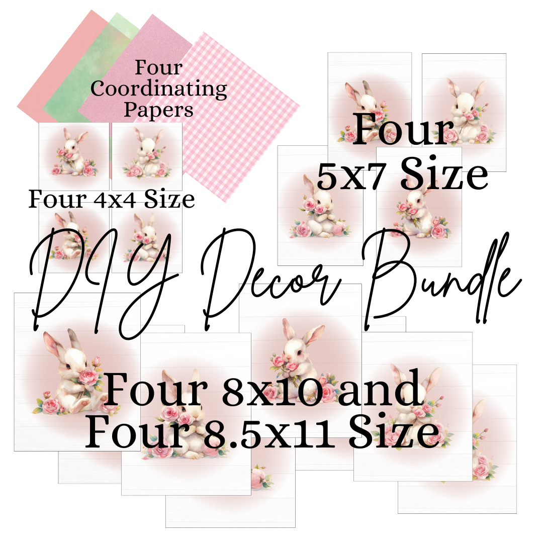 Prints | Bunnies in Pink & White