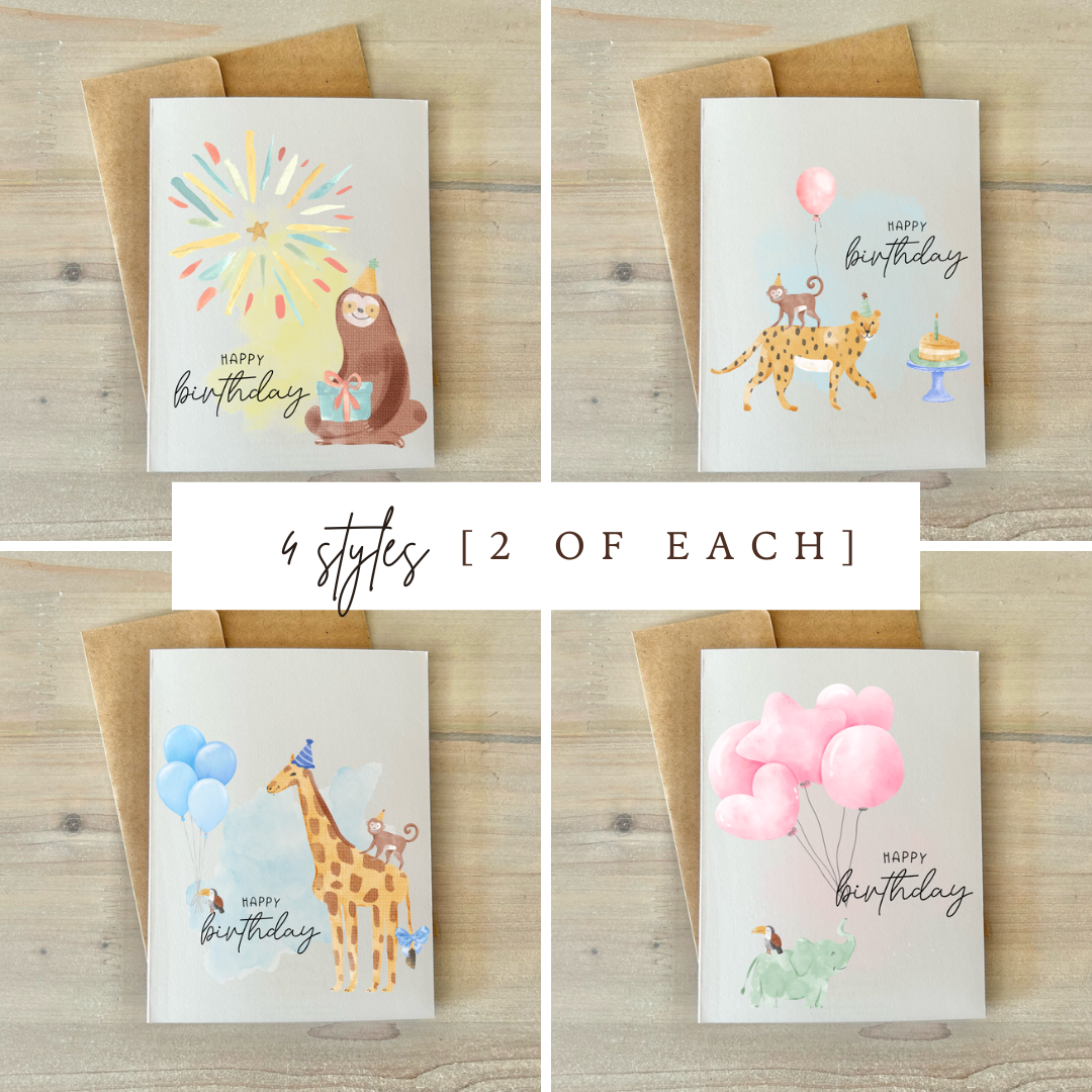 Cards | Birthday Animals (8 Pack)