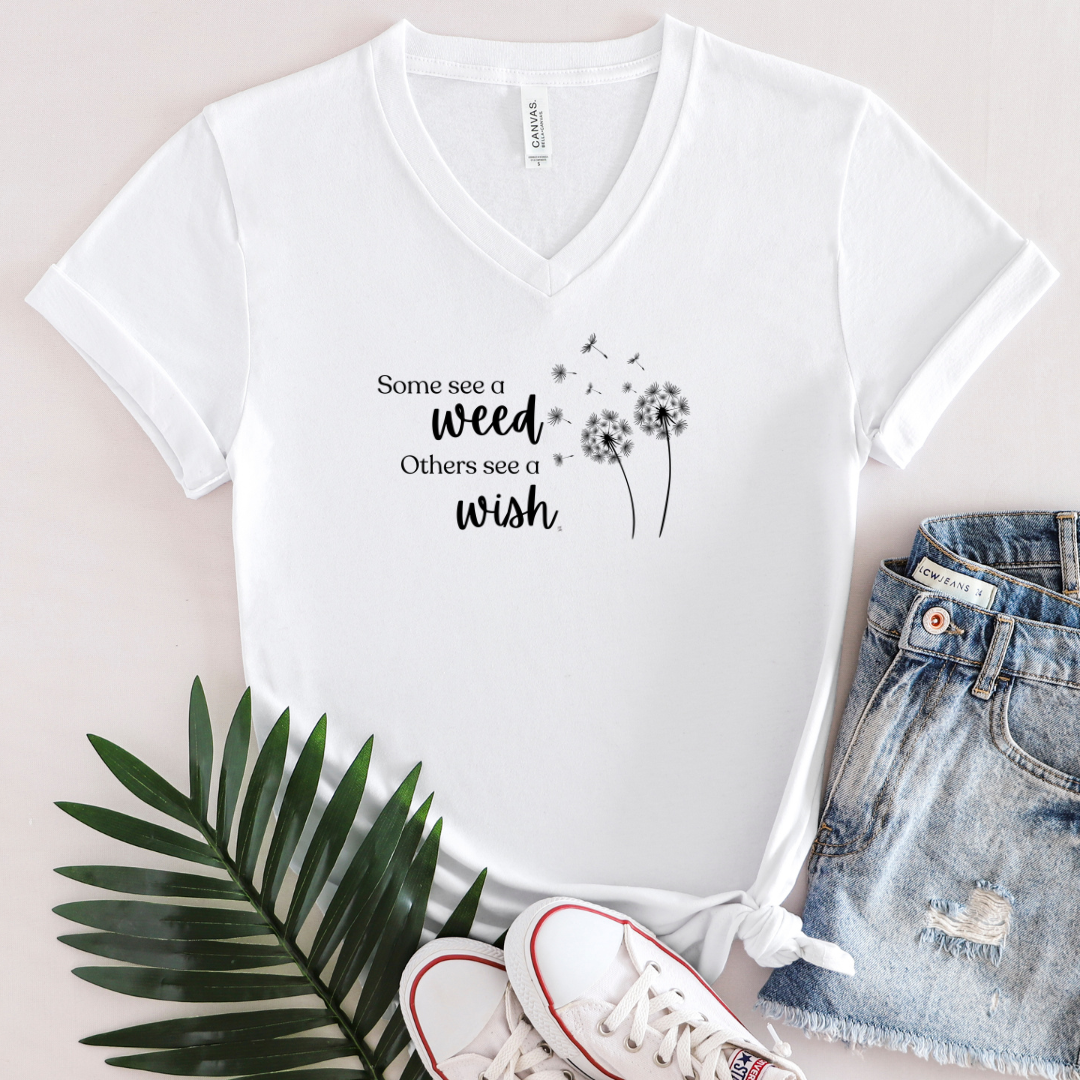 February 2024 Design - Black Font V-Neck Tee