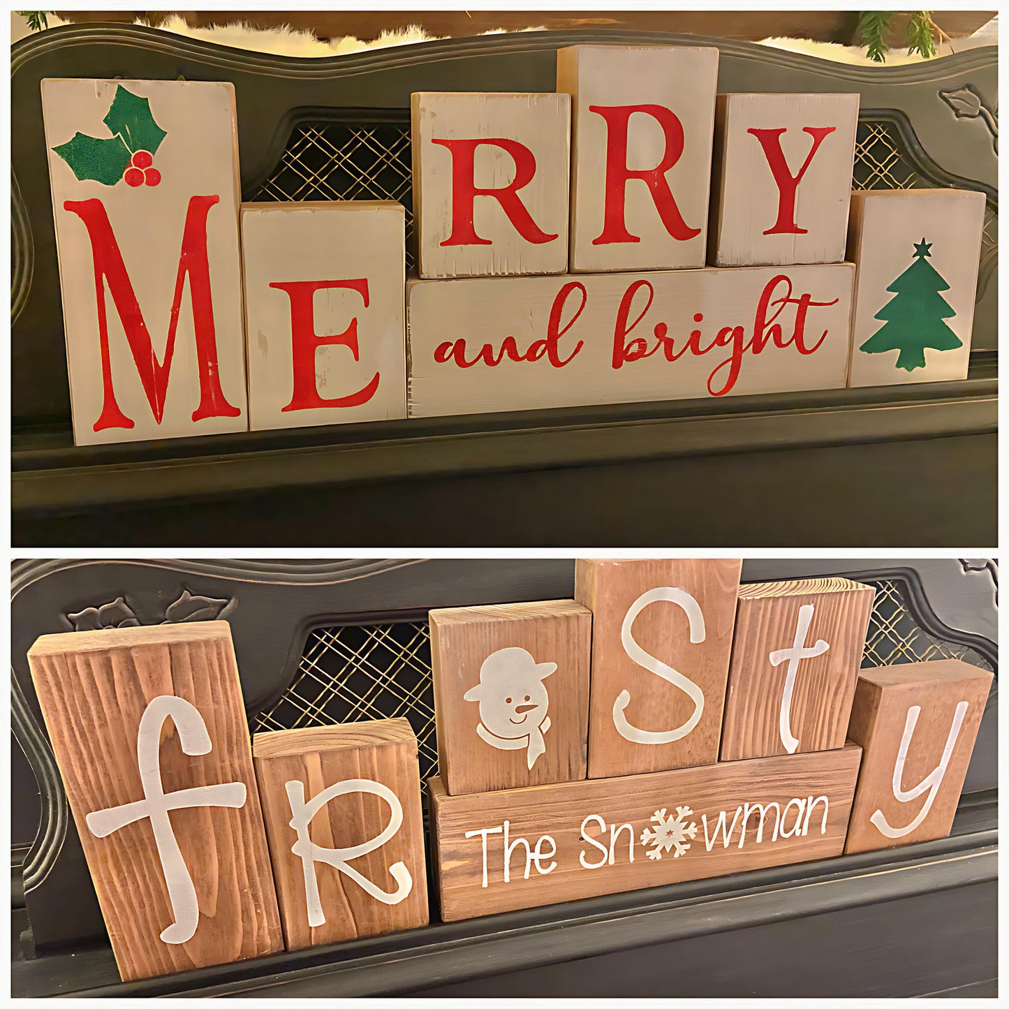 Reversible Letter Blocks - Merry + Frosty
