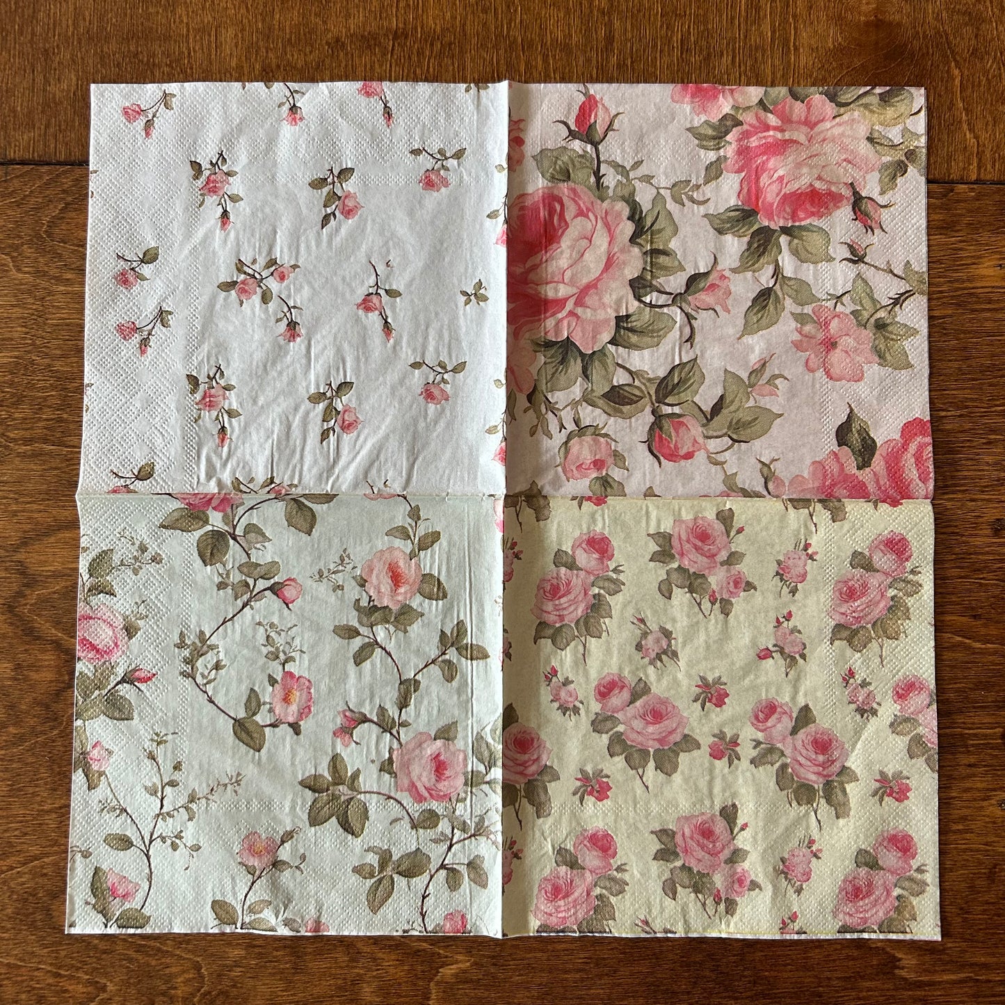 Napkin | Pink Floral Quad Print