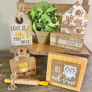 DIY Tiered Tray Set - Owls