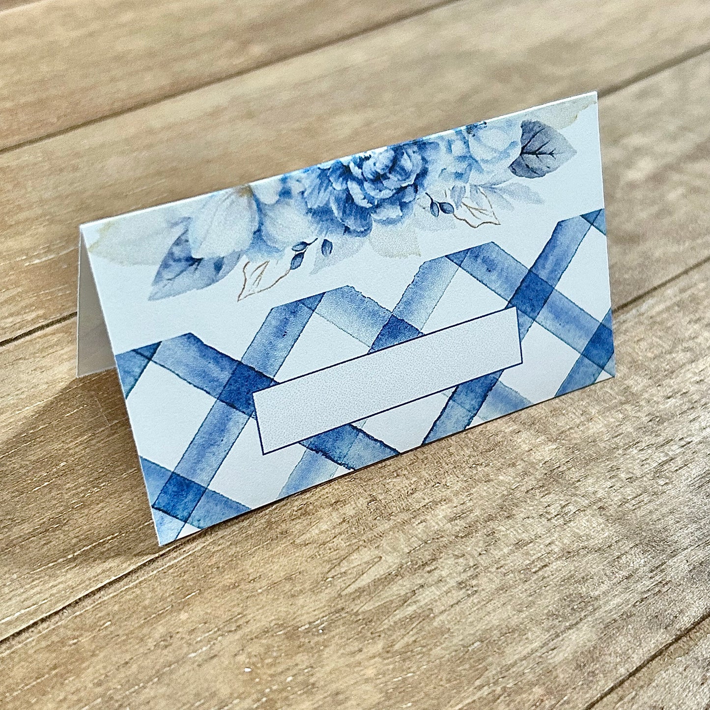 Place Cards | Blue Criss Cross
