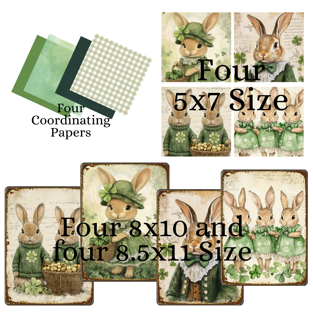 Digital DIY Decor Bundle | Shamrock Bunnies