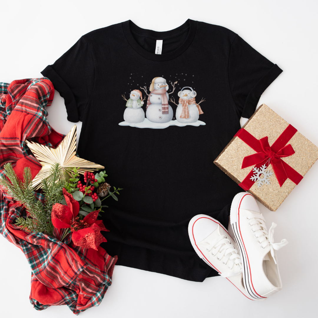 Snowman Trio - Unisex Jersey Short Sleeve Tee