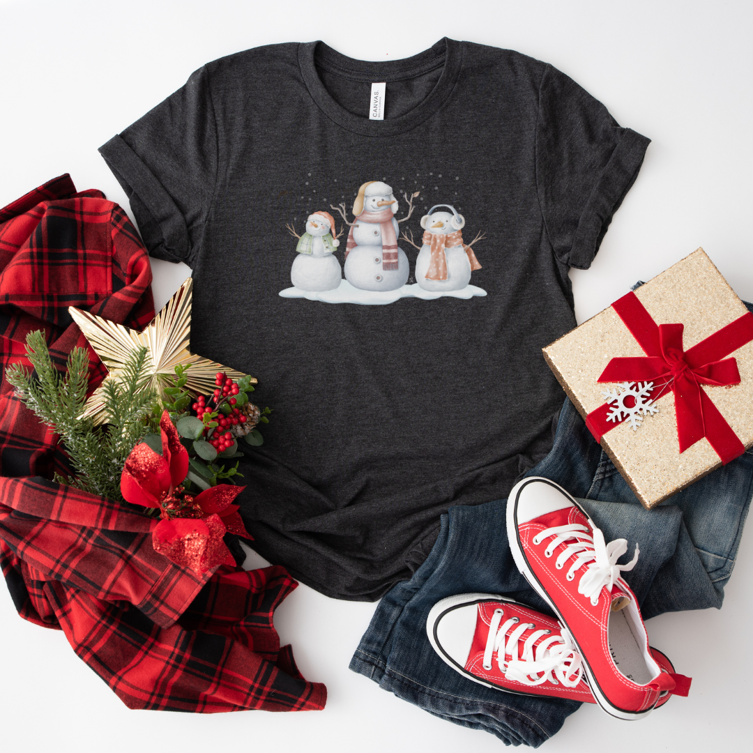 Snowman Trio - Unisex Jersey Short Sleeve Tee