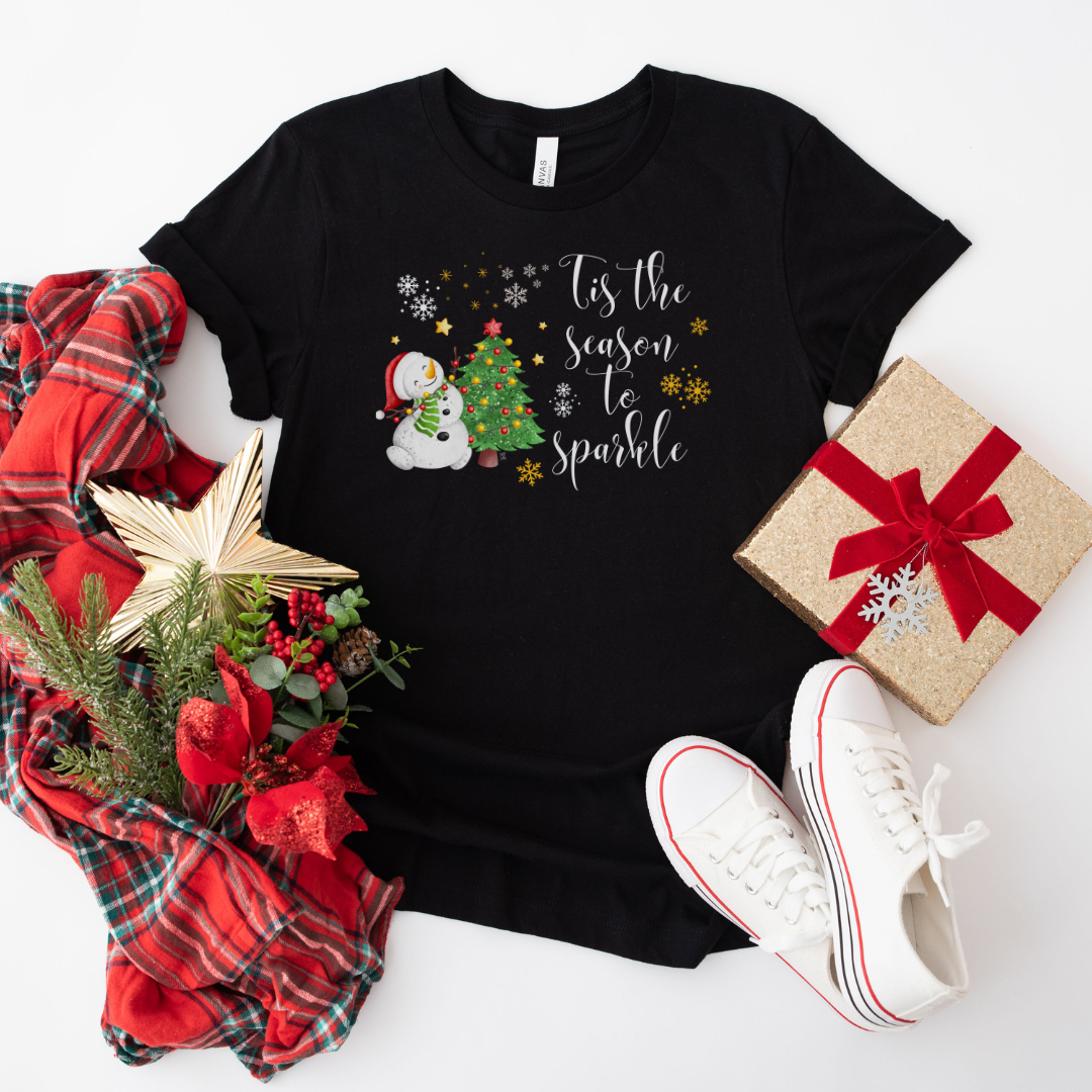 Snowman Sparkle - Unisex Jersey Short Sleeve Tee