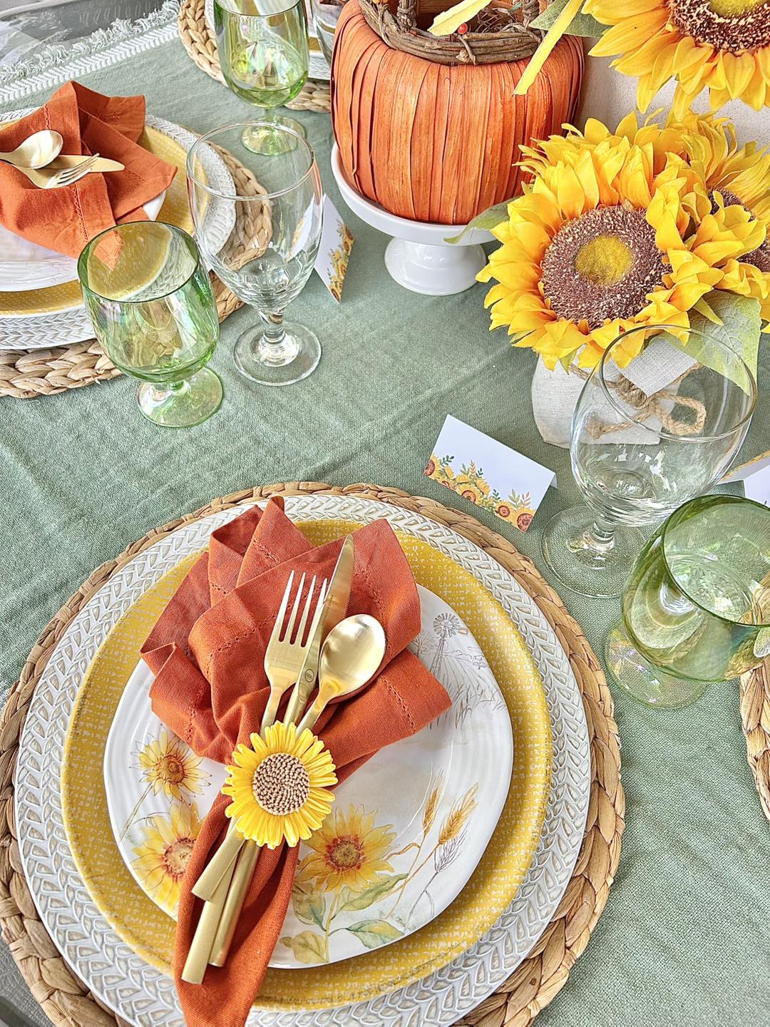 Place Cards | Fall Leaves with Plaid