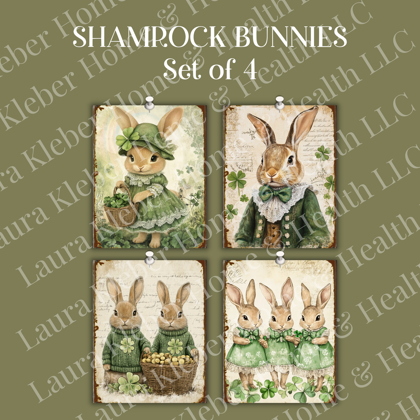 Digital DIY Decor Bundle | Shamrock Bunnies