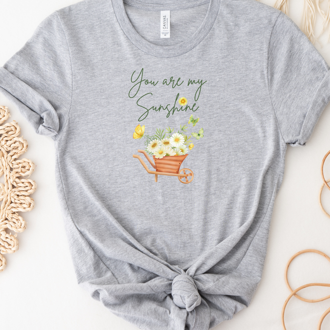 Short Sleeve Unixex Tee | You Are My Sunshine (Green Font)