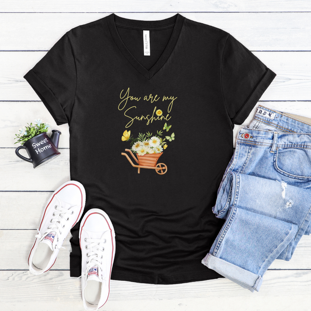 April 2024 Design - Yellow Font V-Neck Tee