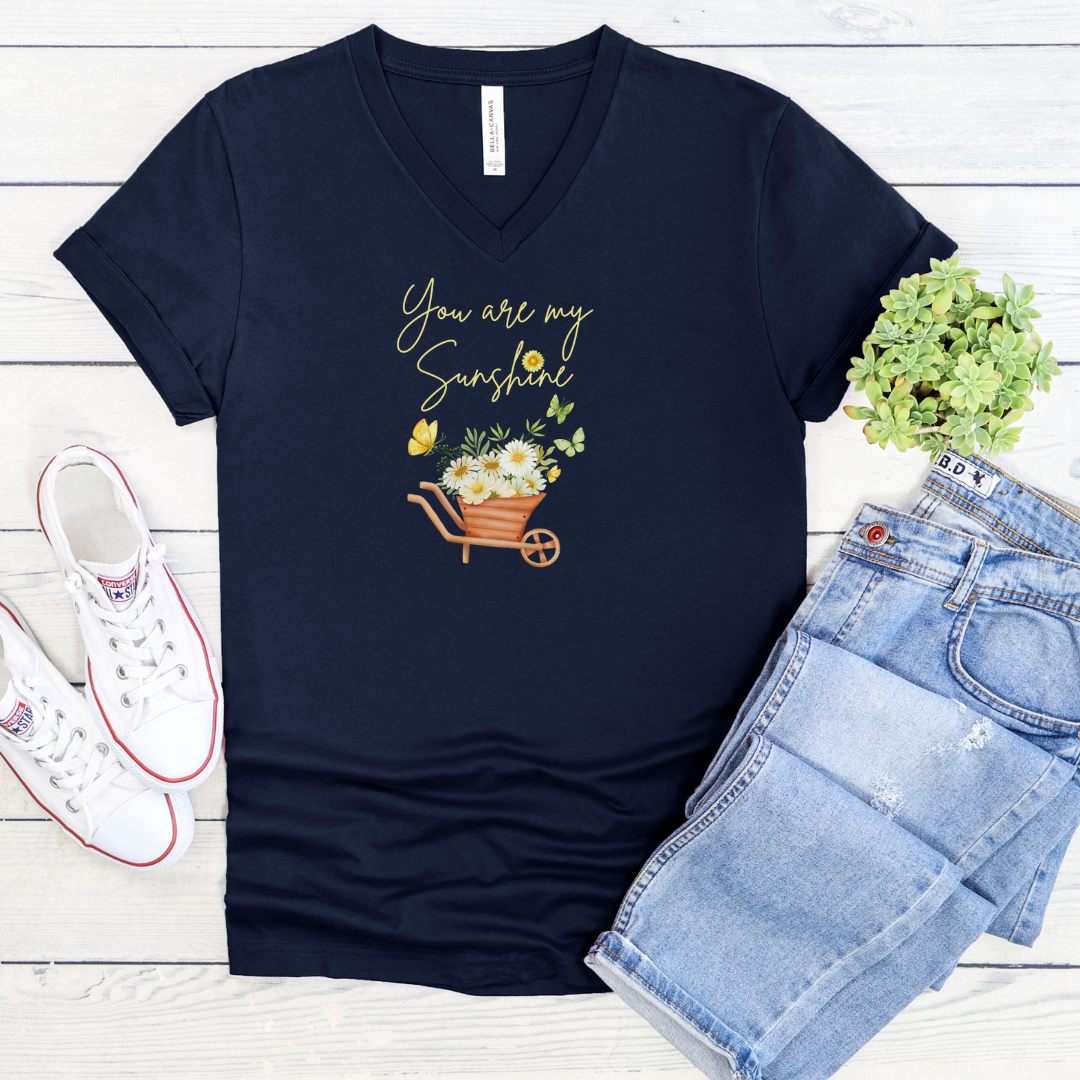 April 2024 Design - Yellow Font V-Neck Tee