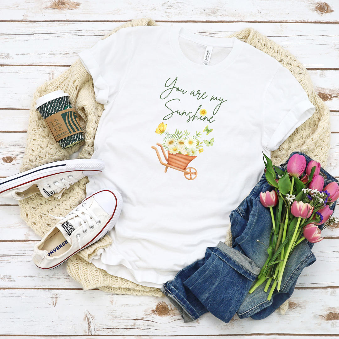 Short Sleeve Unixex Tee | You Are My Sunshine (Green Font)