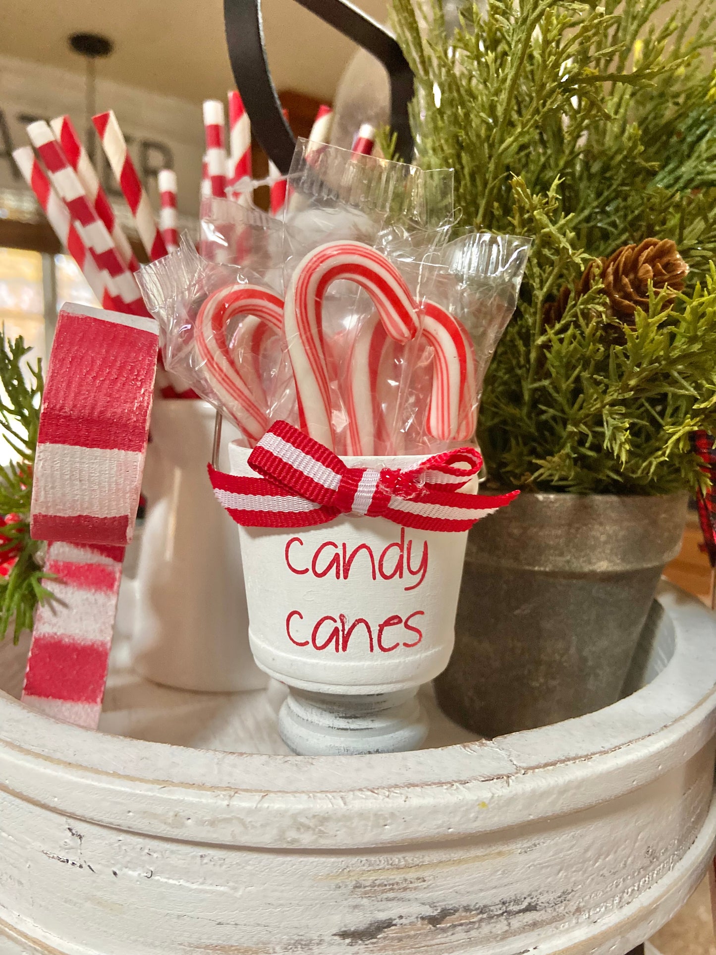 DIY Candy Cane Bucket