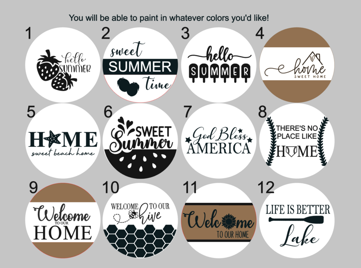 Stencils - Door Hanger (14", 16" or 18")