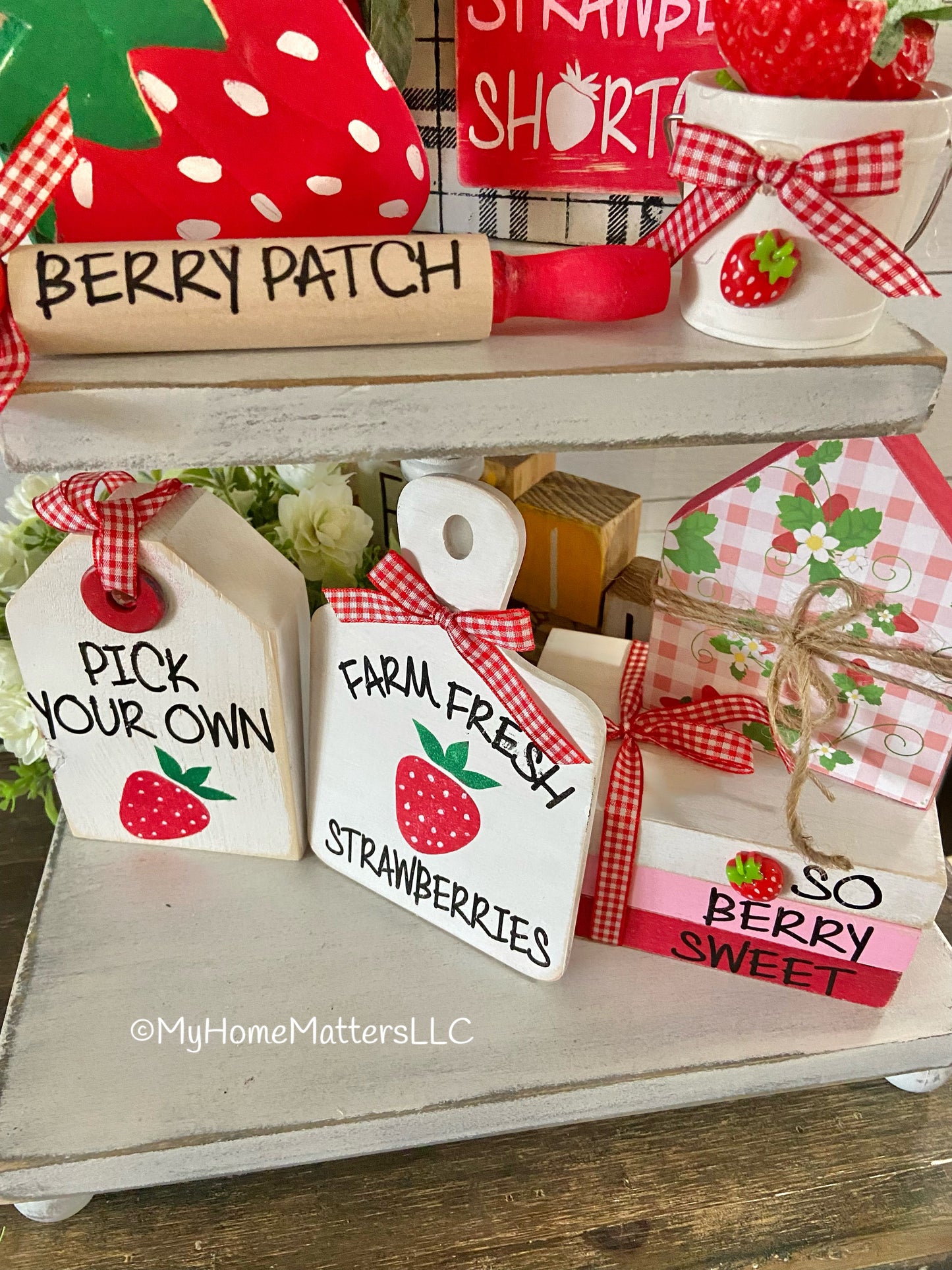 Tiered Tray Set | Ladybug/Strawberry (Two Sided)