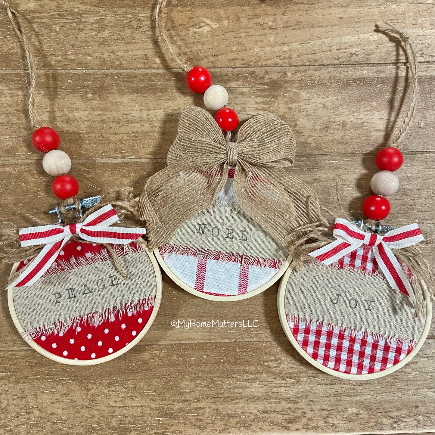 Ornament Trio - Joy, Peace and Noel