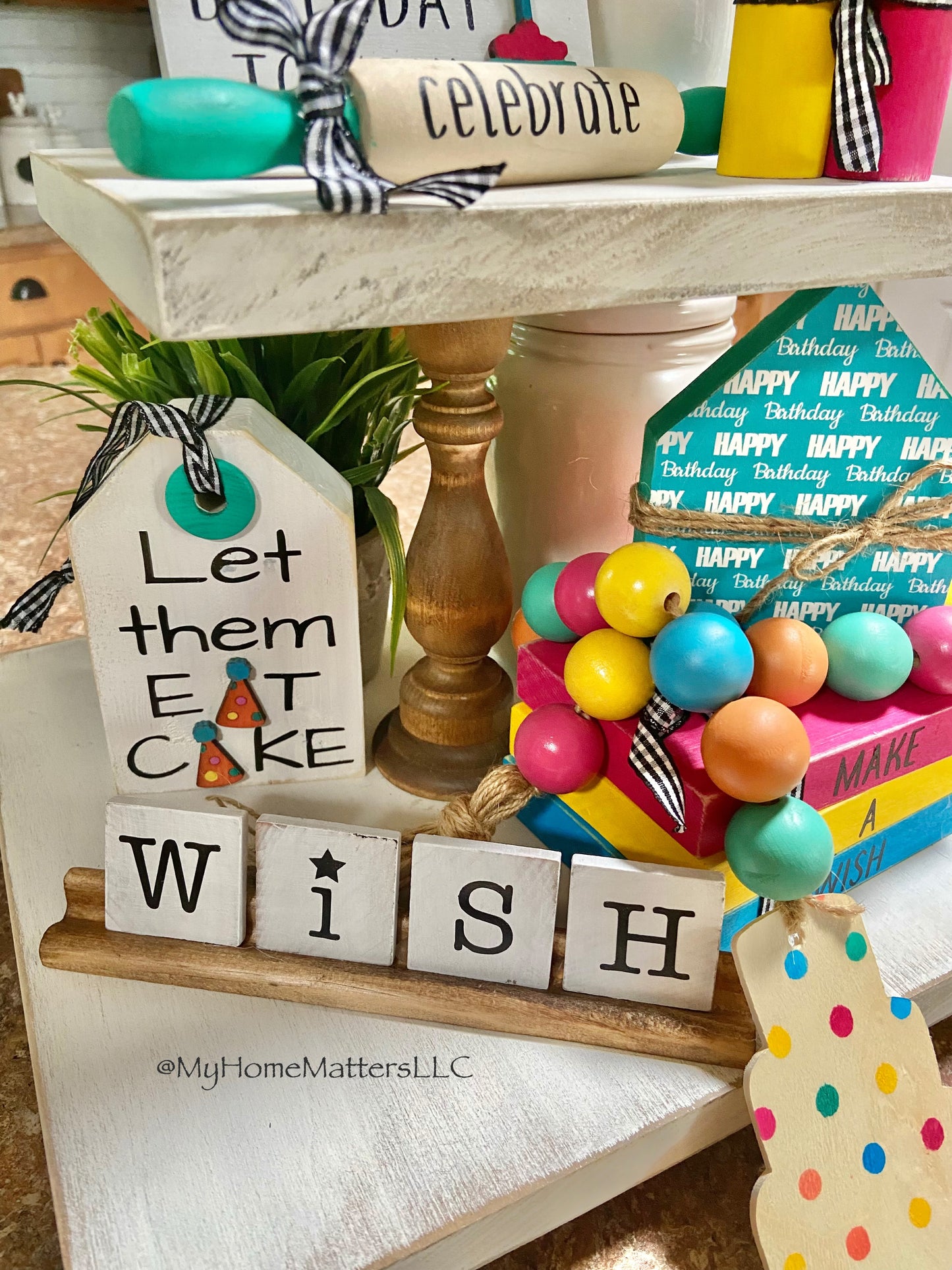 DIY Mini Letter Tiles - WISH Birthday Tiles