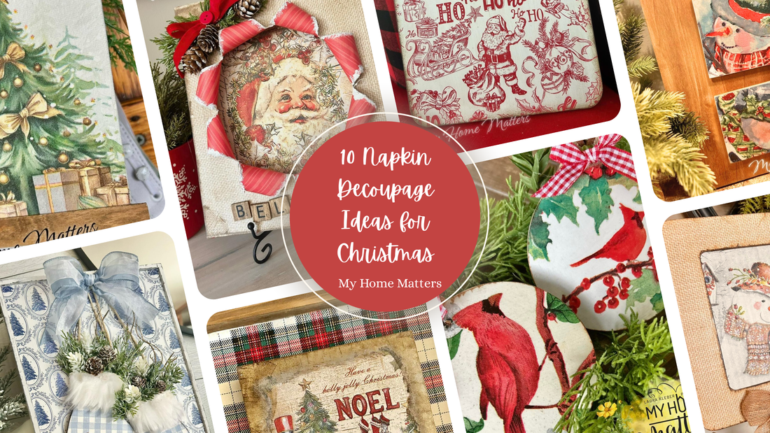 10 Cute & Festive Christmas Crafts Using Napkin Decoupage