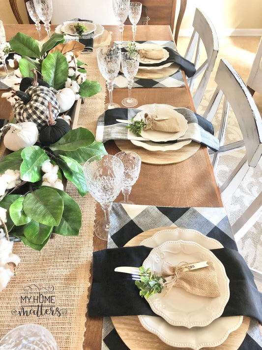 How to Incorporate Buffalo Check in a Dining Tablescape