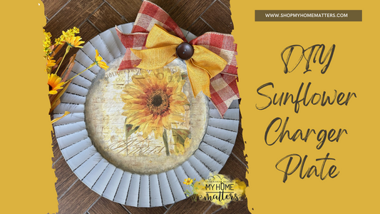DIY Decoupage Sunflower Charger Plate
