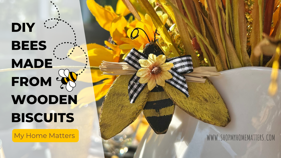 DIY Wooden Bees from Wooden Biscuits 🐝