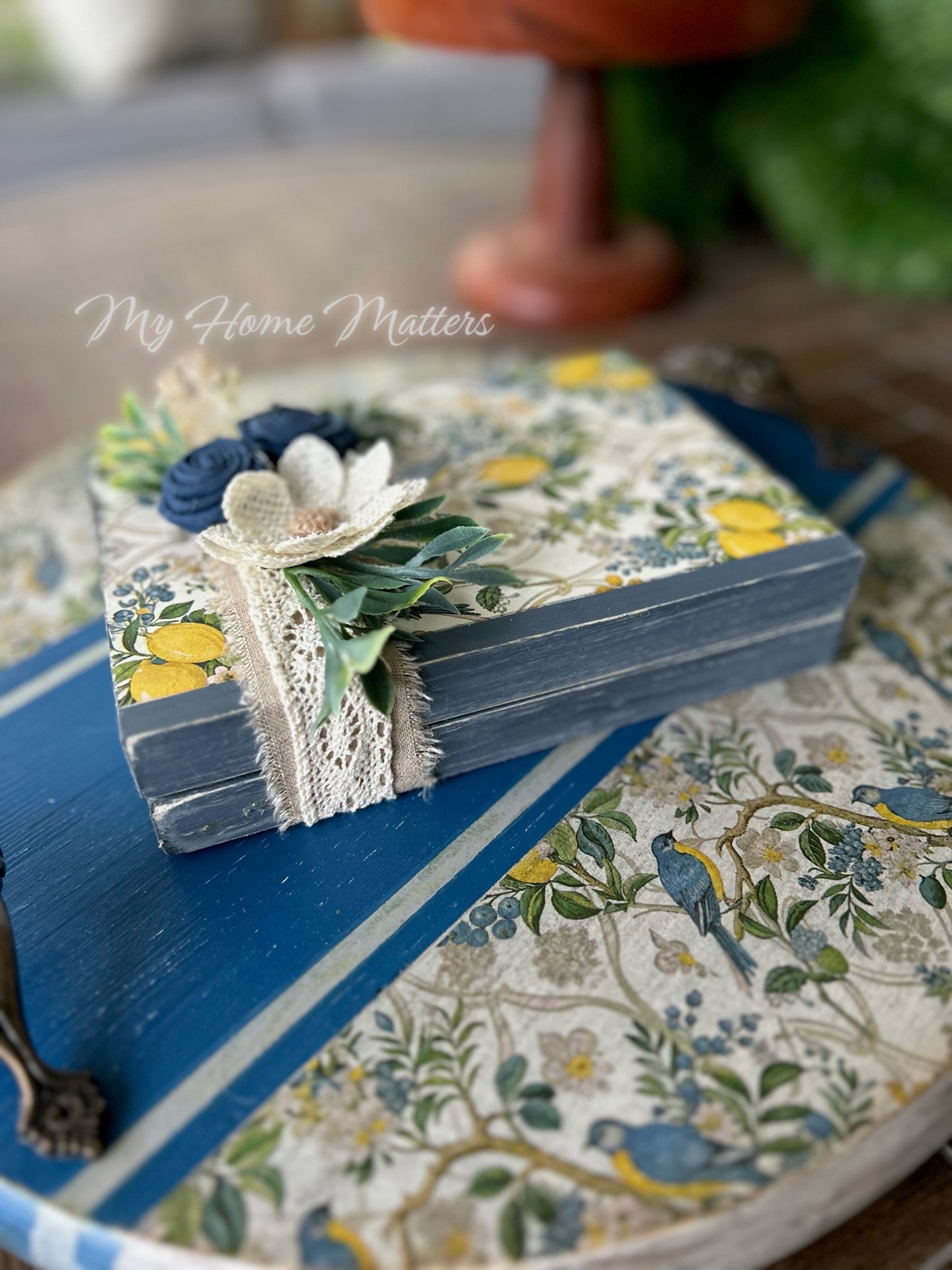 Finished Book Stack | Blue Birds & Lemons