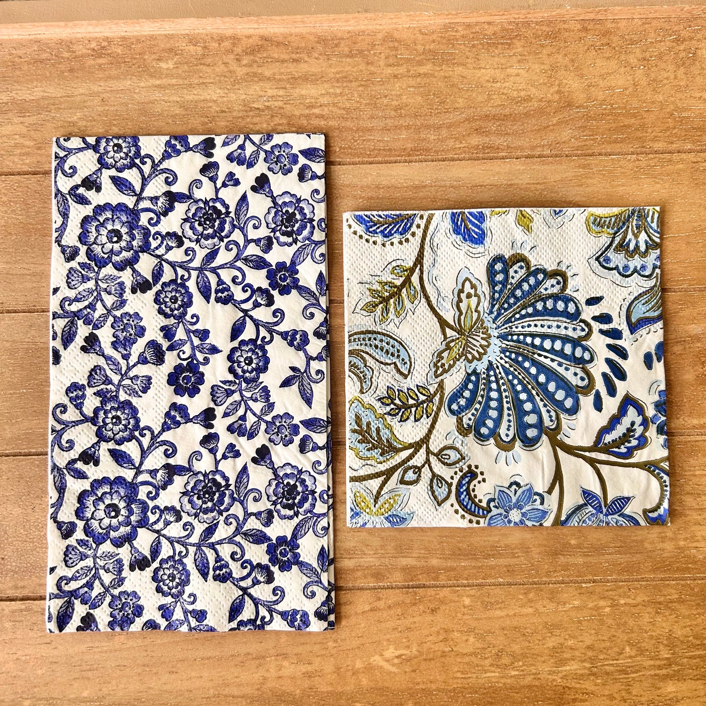 Napkin Bundle | Blue & Olive Elegant Floral
