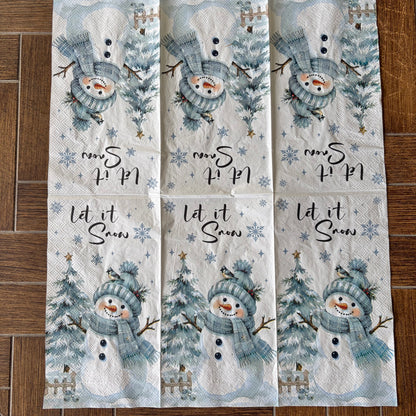 Napkin Bundle | Blue Snowman