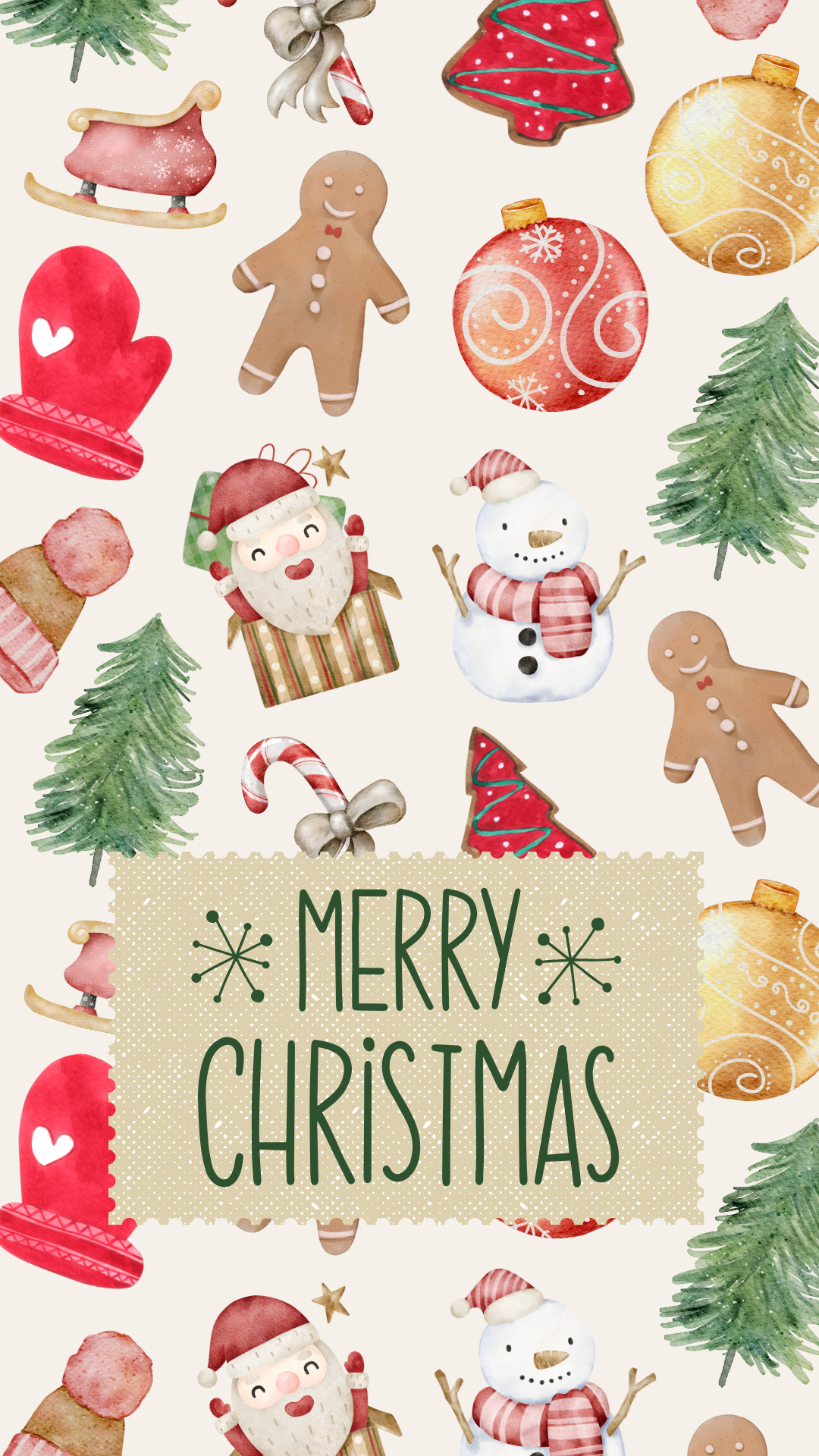 FREE Merry Christmas Phone Wallpaper - December 2024