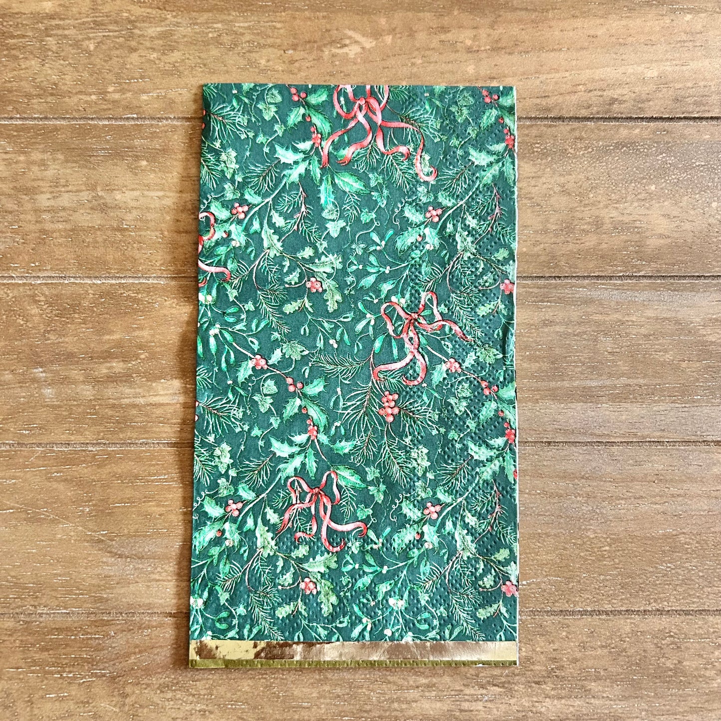Napkin | Green with Red Bows Christmas
