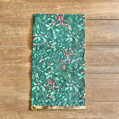 Napkin | Green with Red Bows Christmas