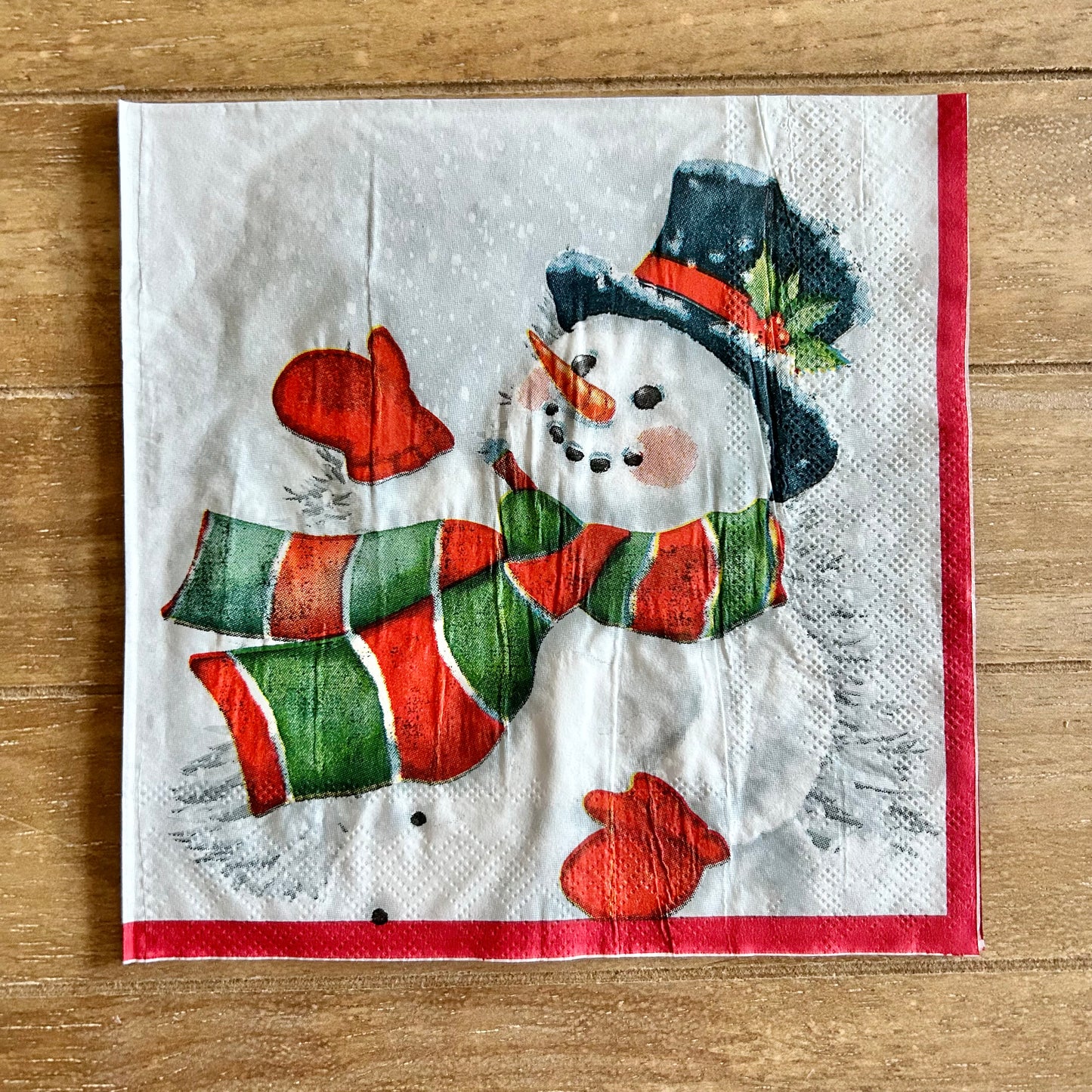 Napkin | Red and Green Snowman
