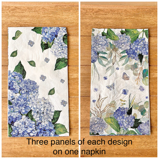 Napkin | Dual Print Blue Hydrangeas