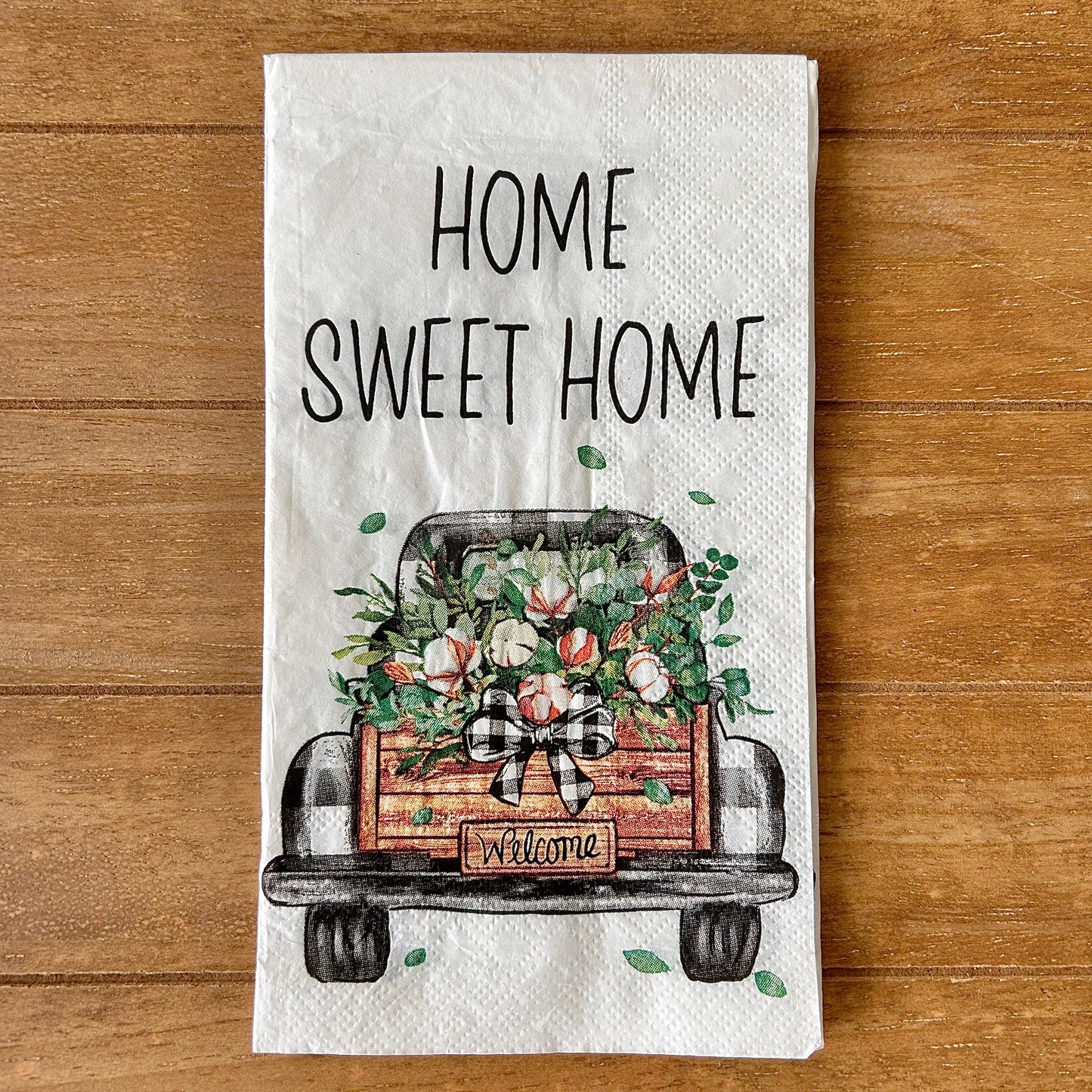 Napkin | Dual Print Home Sweet Home Black Gingham