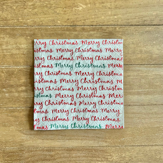 Napkin | Red & Green Merry Christmas