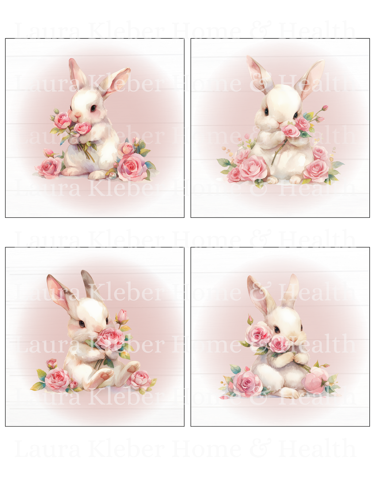 Cards | Bunnies in Pink & White (8 Pack)