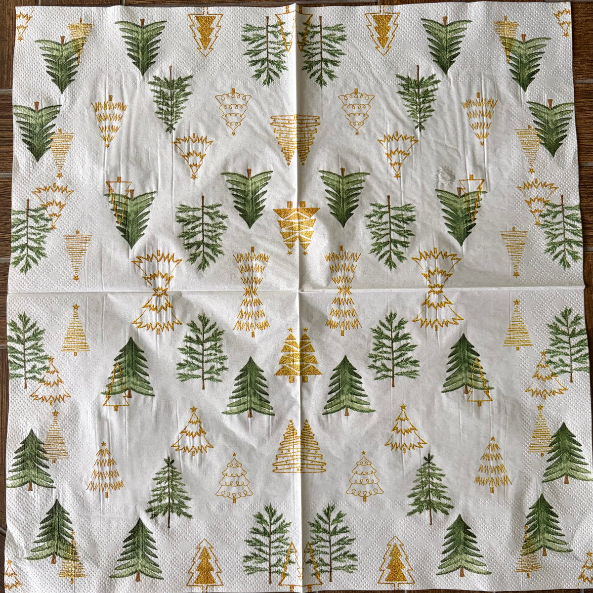 Napkin Bundle | Green & Gold Christmas Trees
